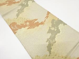 アンティーク　霞に花・古典柄織り出し袋帯（材料）